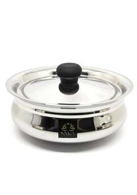 NYRA Stainless Steel Biryani Handi with Lid and PVC Knob | 1.5 L | 1.6 Qt