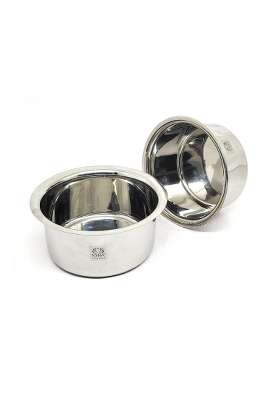 NYRA Stainless Steel Tope Pcs | 1.6 L | 1.7 Qt | 2-Piece Set | Induction Compatible
