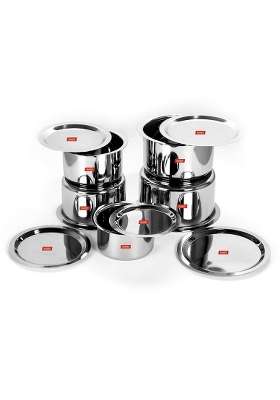 Sumeet Stainless Steel Tope Cooking Pot Set with Lid Pcs | 1 L | 1.1 Qt | 10-Piece Set