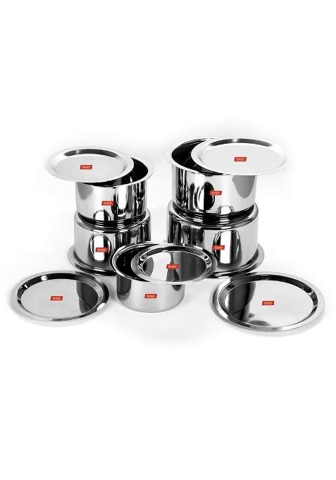Sumeet Stainless Steel Tope Cooking Pot Set with Lid Pcs | 1 L | 1.1 Qt | 10-Piece Set