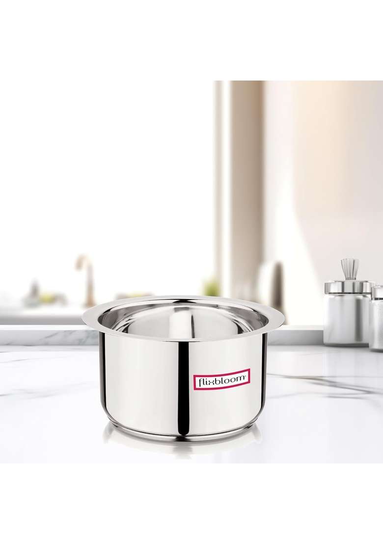 FLIXBLOOM Native Stainless Steel TriPly | 0.5 L | 0.5 Qt | Induction Compatible - Indya