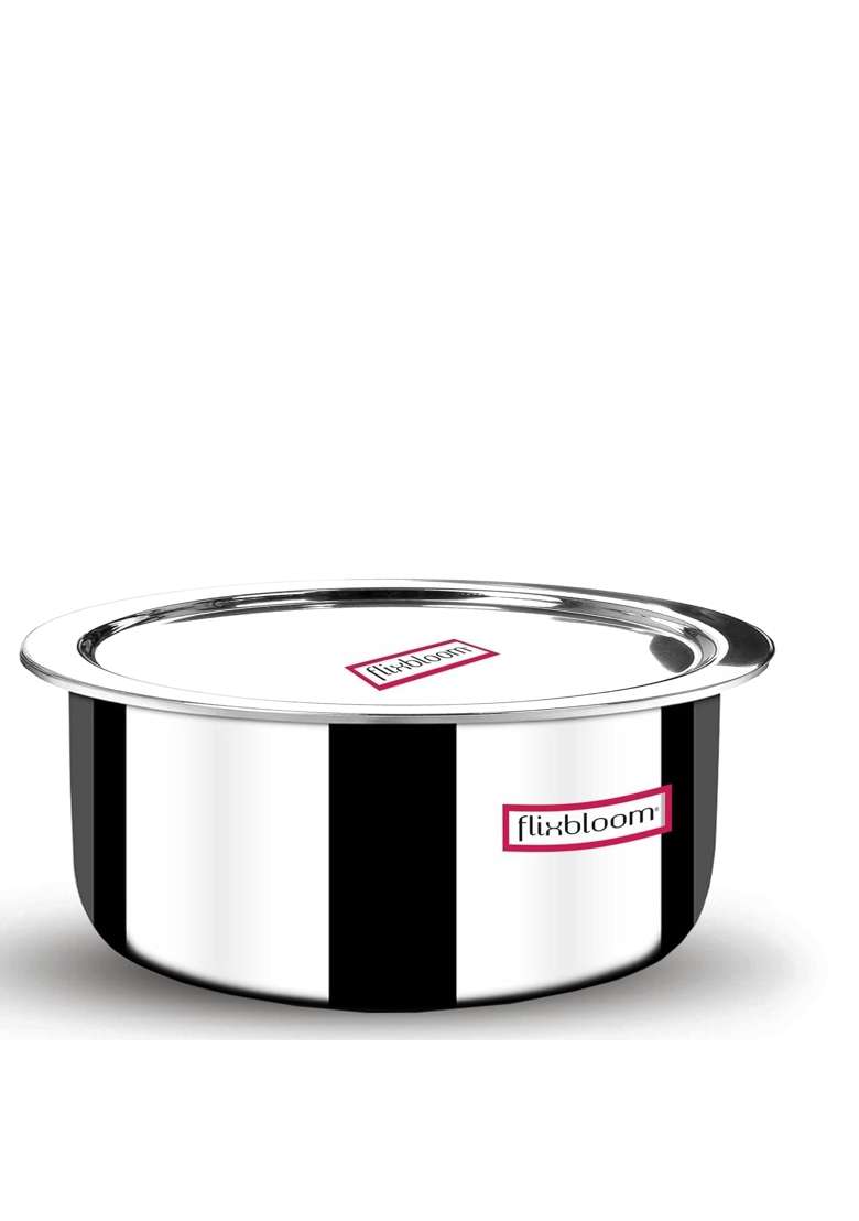 FLIXBLOOM Imperious Kitchen Cookware Triply Thick Guage | 3 L | 3.2 Qt | Induction Compatible | With Lid - Indya