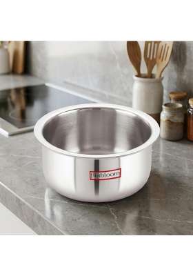 FLIXBLOOM Majesty Triply Thick Guage Heavy Duty Stainless Steel Food Grade Deep Kitchen | 2 L | 2.1 Qt | Induction Compatible