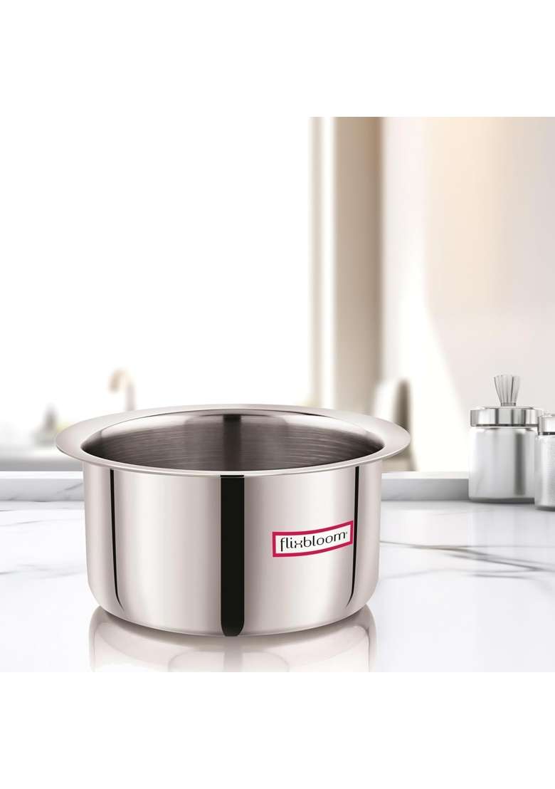 FLIXBLOOM Imperious Kitchen Cookware Triply Thick Guage | 1.5 L | 1.6 Qt | Induction Compatible - Indya