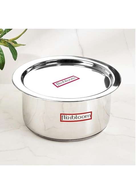 FLIXBLOOM Special Kitchen Cookware Stainless Steel TRiPLY | 4 L | 4.2 Qt | Induction Compatible | With Lid