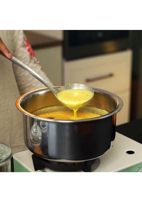FLIXBLOOM Decade Kitchen Cookware Triply Deep Cooking Stainless Steel Induction Base | 3 L | 3.2 Qt | Dishwasher Safe | Food Safe