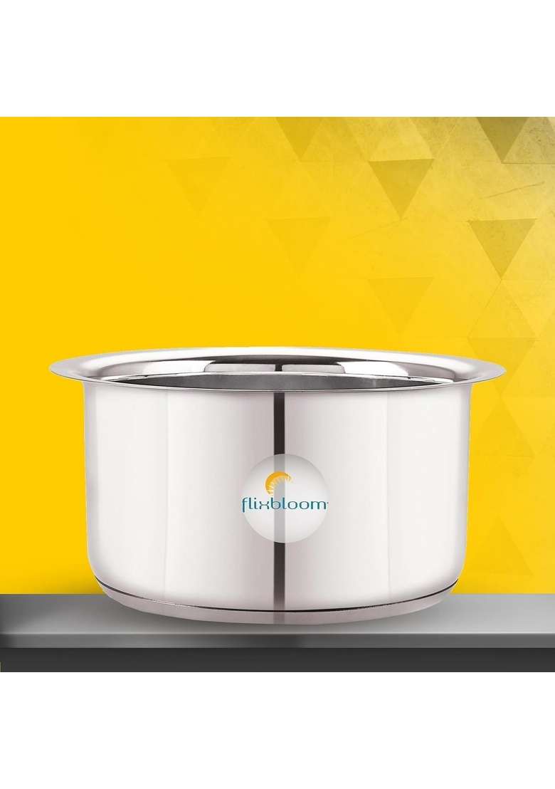 FLIXBLOOM Pro Stainless Steel Thick Triply Encapsulated Bottom LPG Friendly Induction | 4 L | 4.2 Qt - Indya