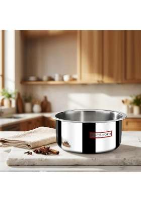 FLIXBLOOM Glorious Stainless Steel Triply Ultra Thick Guage Deep Cookware Utensil | 4 L | 4.2 Qt | Induction Compatible