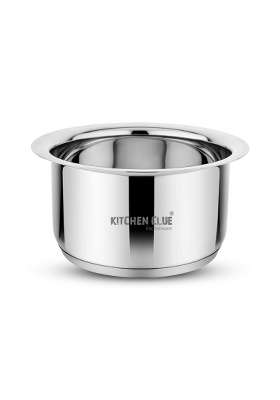 KITCHEN CLUE Stainless Steel Tea Pot Pan Saucepan Set | 2000 ml | 67.6 fl oz | 2-Piece Set | Induction Compatible | Heavy Bottom | Tri-Ply