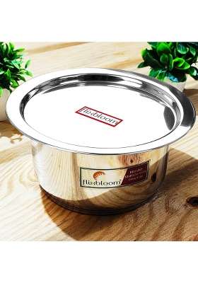 FLIXBLOOM Nodal Mini Food Grade Small Stainless Steel with Triply Bottom Cookware | 500 ml | 16.9 fl oz | Induction Compatible | With Lid