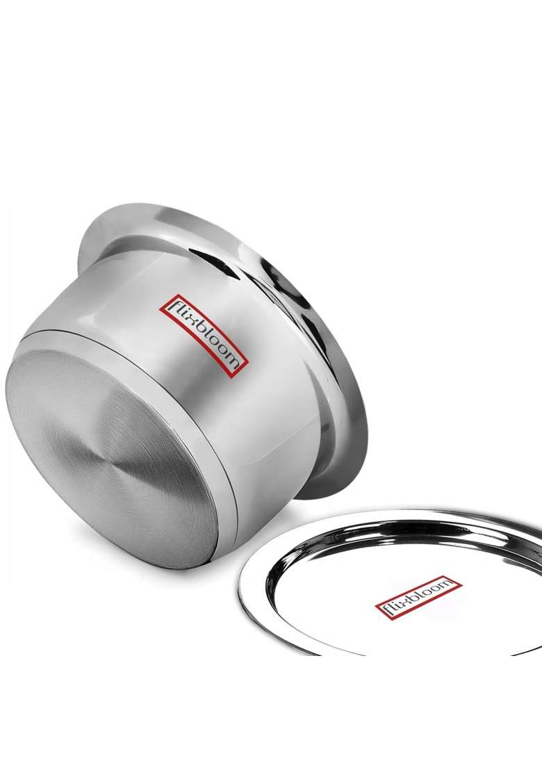 FLIXBLOOM Nodal Mini Food Grade Small Stainless Steel with Triply Bottom Cookware | 500 ml | 16.9 fl oz | Induction Compatible | With Lid - Indya