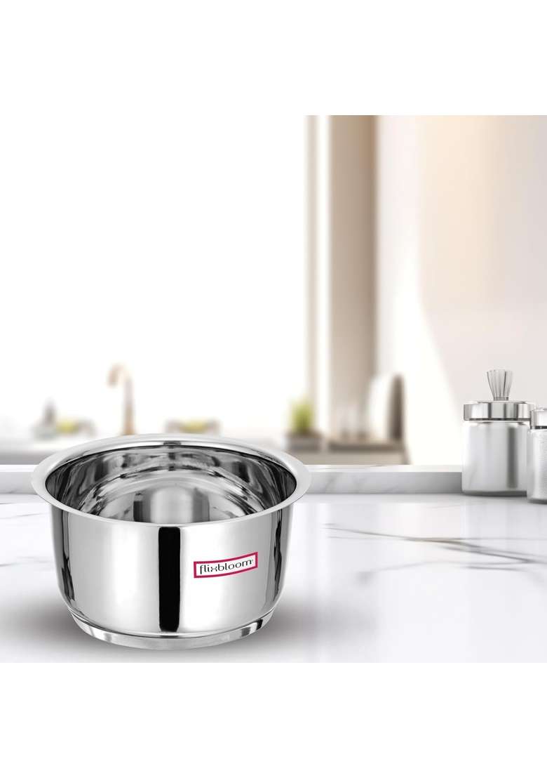 FLIXBLOOM Select Stainless Steel TriPly | 2 L | 2.1 Qt | Induction Compatible - Indya