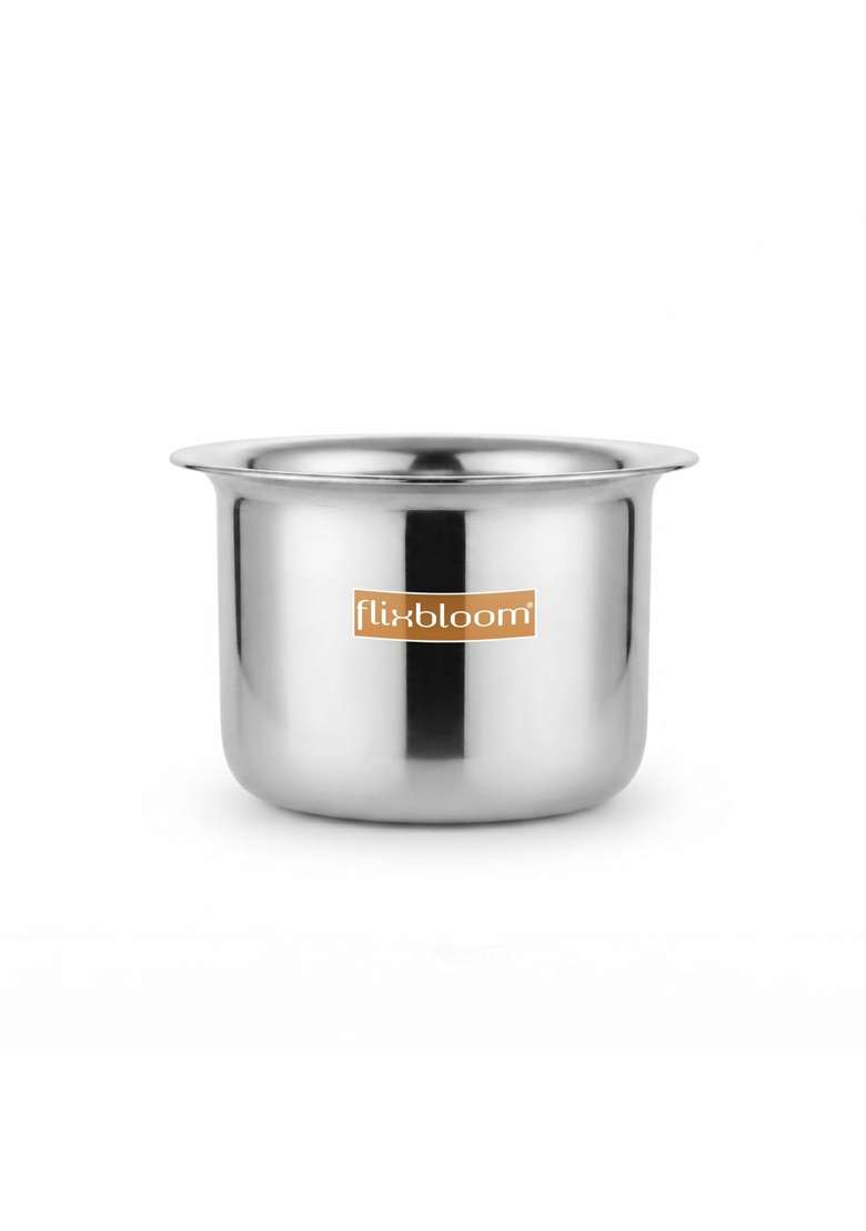 FLIXBLOOM Classy Kitchen Cookware Stainless Steel TriPly Thick Gauge Body Induction Base | 1.5 L | 1.6 Qt - Indya