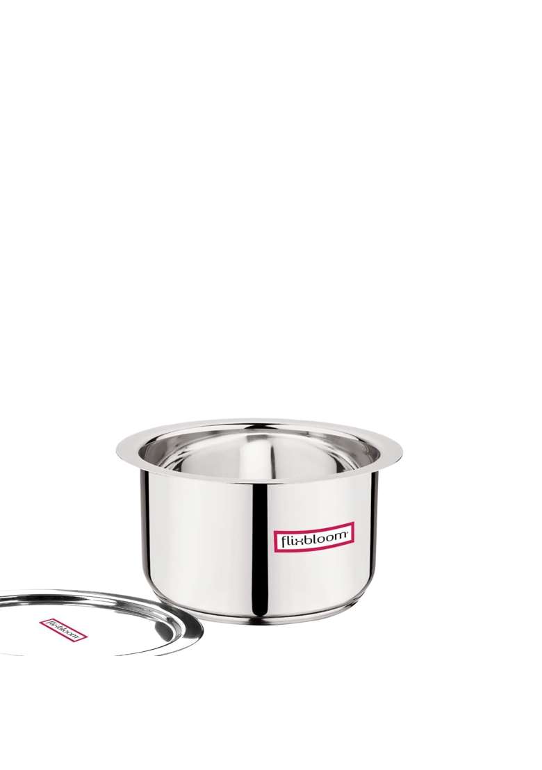 FLIXBLOOM Native Stainless Steel TriPly | 0.5 L | 0.5 Qt | Induction Compatible | With Lid - Indya