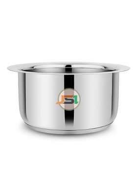 JSI Stainless Steel Triply Base Tope Cooking Pot Cookware for Kitchen | 1.2 L | 1.3 Qt | 17 cm | 6.7 Inch | Induction Compatible | Heavy Bottom