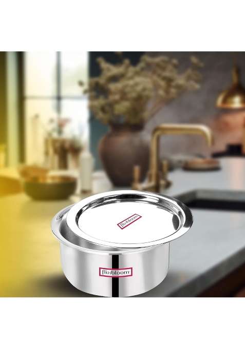 FLIXBLOOM Blazed Triply Steel Aluminium Steel Alliance | 5 L | 5.3 Qt | Induction Compatible | With Lid