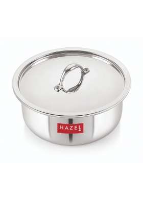 HAZEL Triply Stainless Steel Cookware with Lid | 3 L | 3.2 Qt | Induction Compatible