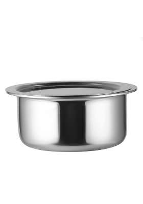 CELLO Tri-Ply Stainless Steel Cookware Tope Cooking Pot with Lid | 1 L | 1.1 Qt | 14 cm | 5.5 Inch | Induction Compatible | Dishwasher Safe