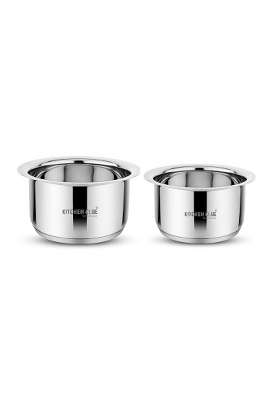 KITCHEN CLUE Stainless Steel Tope 1600 2000 ML Combo Set | 2000 ml | 67.6 fl oz | Induction Compatible
