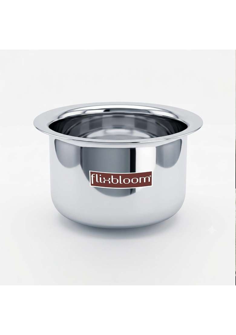 FLIXBLOOM Classy Kitchen Cookware Stainless Steel TriPly Thick Gauge Body Induction Base | 3 L | 3.2 Qt - Indya