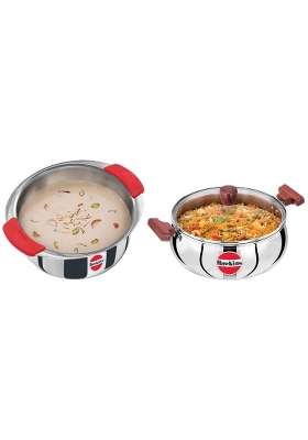 Hawkins Cook N Serve Handi Cooking Pot with Glass Lid and Tri-Ply Stainless Steel Induction | 5 L | 5.3 Qt