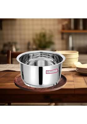 FLIXBLOOM Stainless Steel Kitchen Utensil Tope Cooking Pot Container Bhagona | 500 ml | 16.9 fl oz | Induction Compatible | Tri-Ply