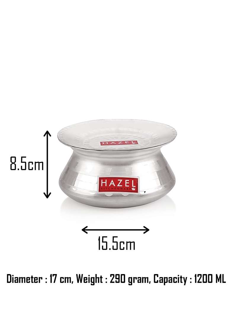 HAZEL Biryani Pot with Lid | 1.2 L | 1.3 Qt | Hammered Finish - Indya