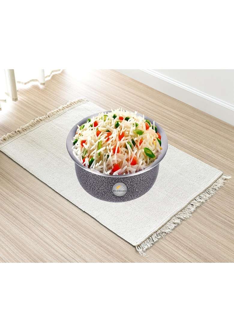 FLIXBLOOM Cosmos Black Cookware Set Induction Bottom Tope Cooking Pot Aluminium | 2.5 L | 2.6 Qt - Indya