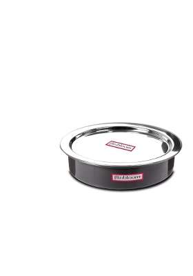 FLIXBLOOM Ebon Black Big Size Hard Anodised Induction Base Cookware Langdi Patila Cooking Pot | 5 L | 5.3 Qt | With Lid