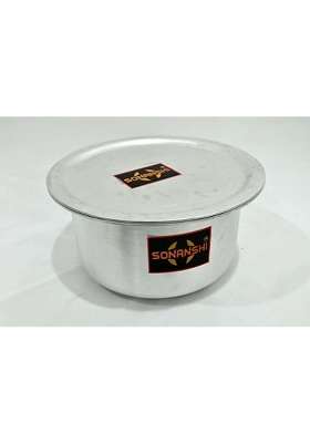 Sonanshi Aluminium Patila Cooking Pot Bhagona Tapeli with LID | 1 L | 1.1 Qt