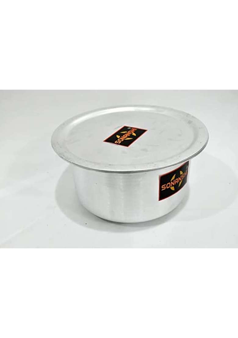 Sonanshi Aluminium Patila Cooking Pot Bhagona Tapeli with LID | 1 L | 1.1 Qt - Indya