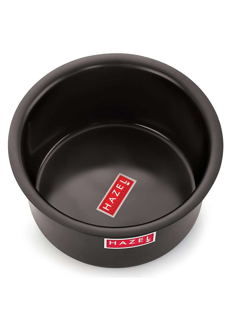 HAZEL Hard Anodised Tope Cooking Pot Patila Aluminium Anodized Boiling Vessels Bhagona Dekchi | 4 L | 4.2 Qt | 20.7 cm | 8.1 Inch - Indya
