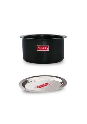 HAZEL Hard Anodised Aluminium Tope Cooking Pot with Lid | 4000 ml | 135.3 fl oz | 24.7 cm | 9.7 Inch