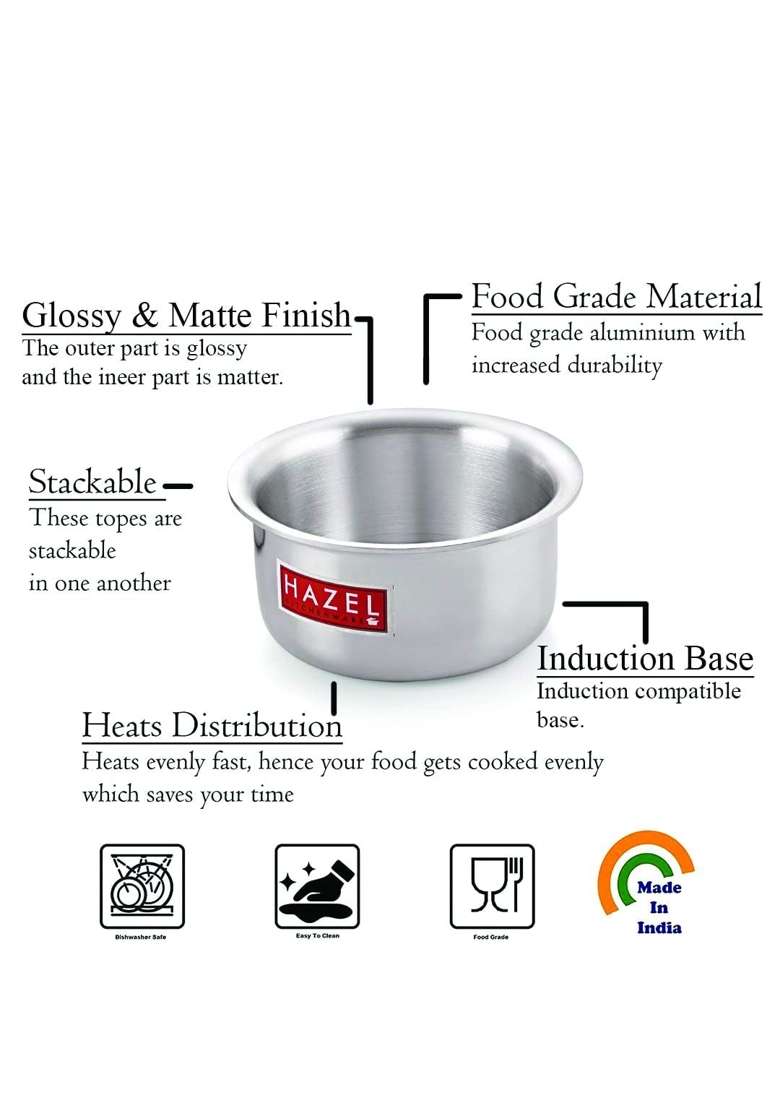 HAZEL Aluminium Induction Tope Cooking Pot | 2 L | 2.1 Qt - Indya