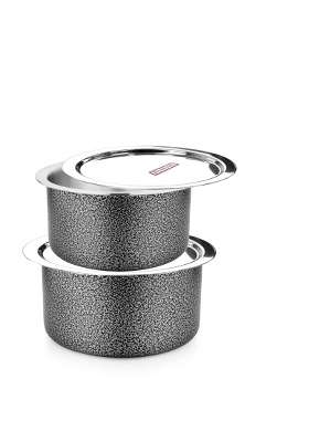 FLIXBLOOM Cosmic Black Hard Anodised Induction Base and Stove Friendly Cookware | 2 L | 2.1 Qt | With Lid