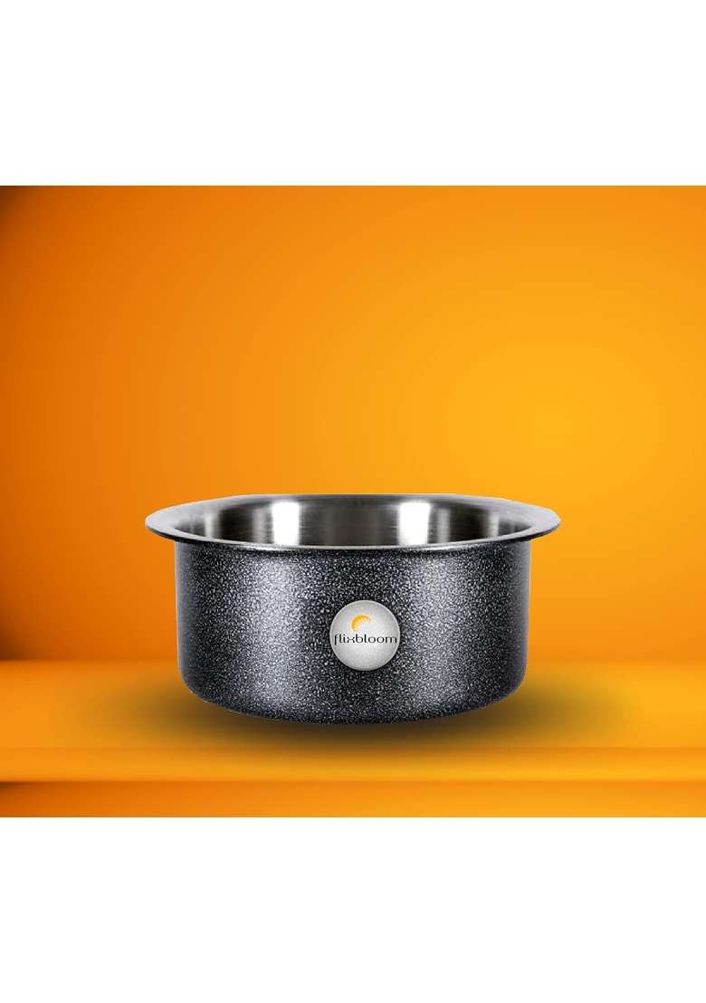 FLIXBLOOM Perfect Plus Kitchen Cookware Set Induction Base Bottom Black Aluminium | 5 L | 5.3 Qt - Indya