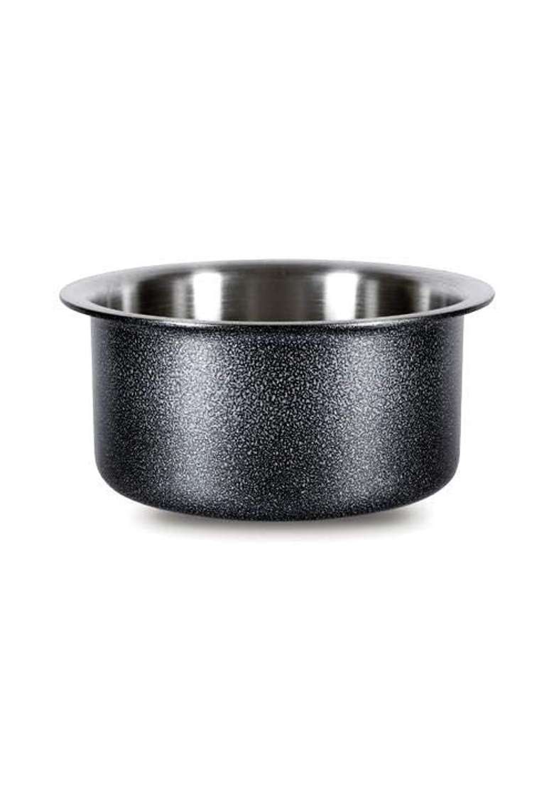 Bartan Star Black Aluminium Bhagona Cooking Pot | 1000 ml | 33.8 fl oz - Indya