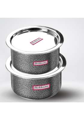 FLIXBLOOM Cosmos Black Cookware Set Induction Bottom Tope Cooking Pot Aluminium | 3 L | 3.2 Qt | With Lid