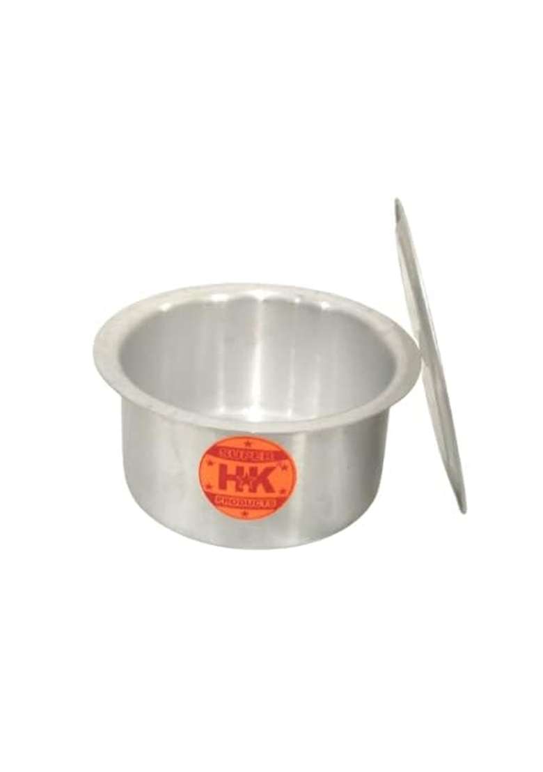 Super HK Aluminium Patila Cooking Pot Bhagona Tapeli Saucepot Handi Set with LID | 5 L | 5.3 Qt | Pack of 3 - Indya