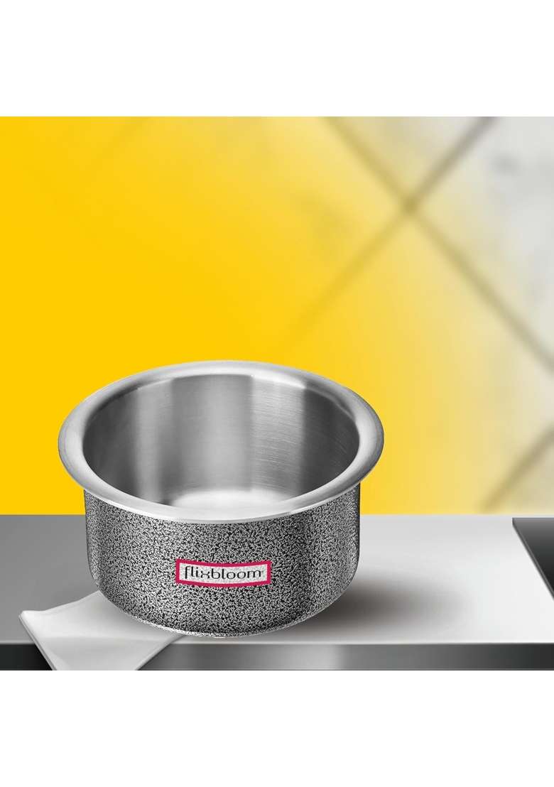 FLIXBLOOM Popular Hard Anodised Induction Base LPG Stove Friendly Thick Guage Kitchen | 2 L | 2.1 Qt | With Lid - Indya