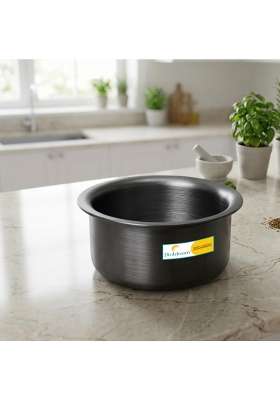 FLIXBLOOM Centric Hard Anodized Kitchen Cookware Thick Gauge Induction Base and LPG | 1 L | 1.1 Qt