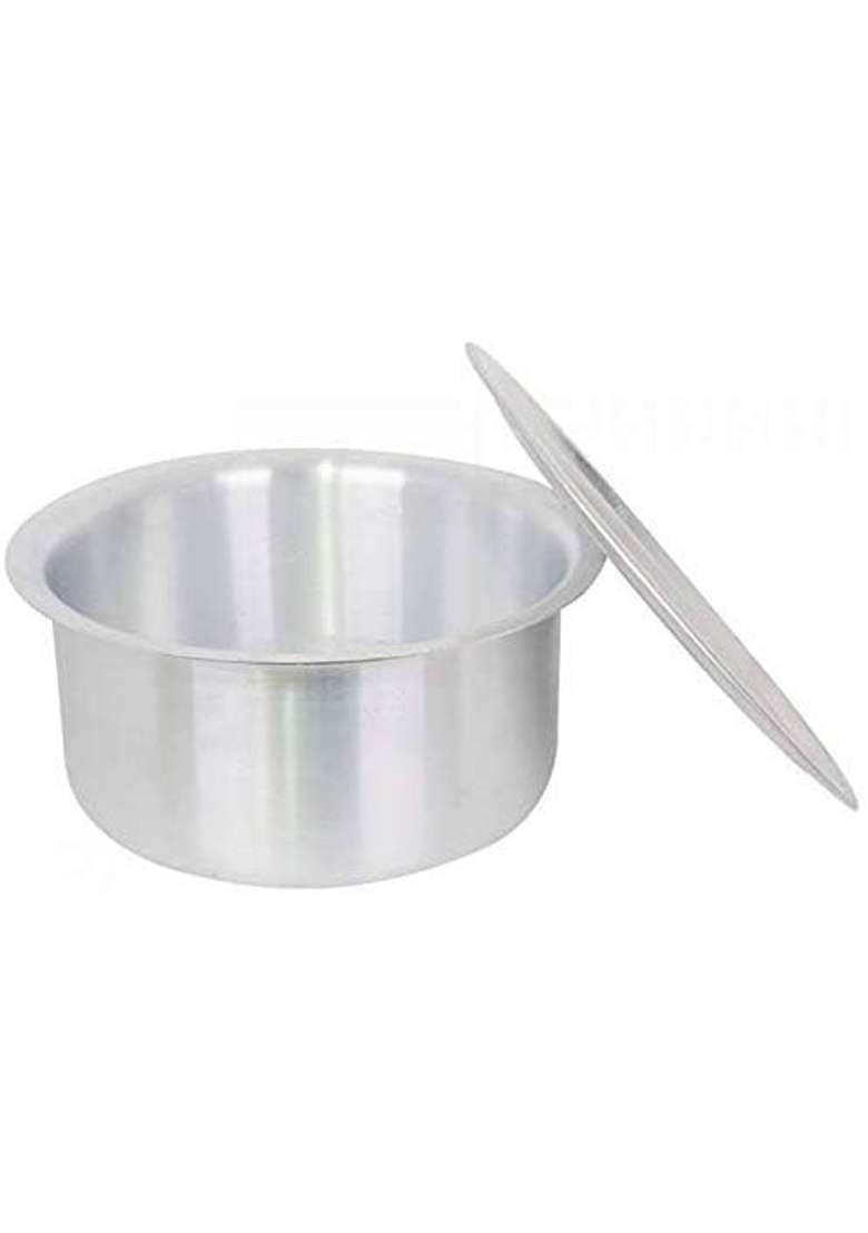 K.U.H.. Aluminium Patila Cooking Pot Bhagona Tapeli with LID | 3 L | 3.2 Qt - Indya