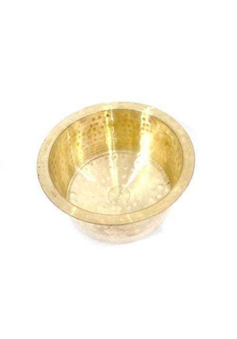RewariCraft Brass Hammered Tope Cooking Pot Topia Patila Golden | 4000 ml | 135.3 fl oz