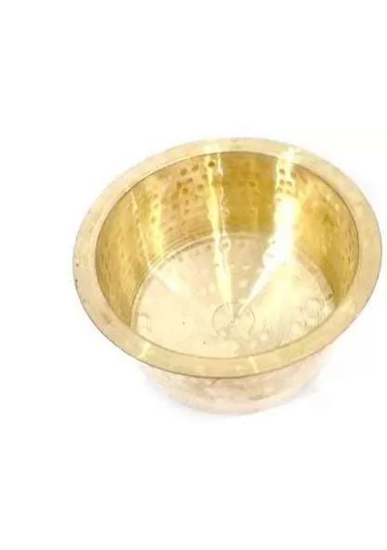 RewariCraft Brass Hammered Tope Cooking Pot Topia Patila Golden | 1.5 L | 1.6 Qt - Indya