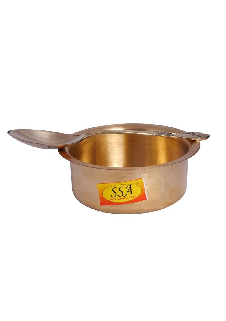 SHIV SHAKTI ARTS Plane Pure Brass Bhagoni | 350 ml | 11.8 fl oz - Indya
