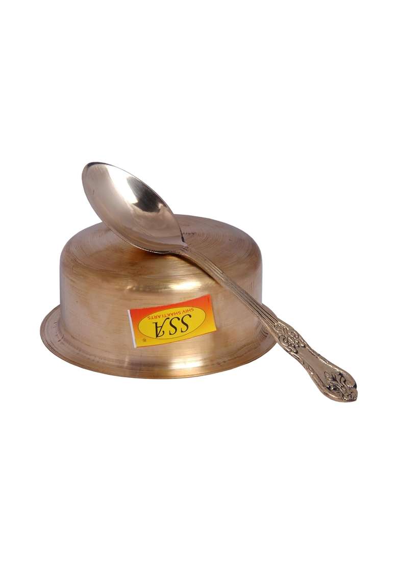 SHIV SHAKTI ARTS Plane Pure Brass Bhagoni | 350 ml | 11.8 fl oz - Indya