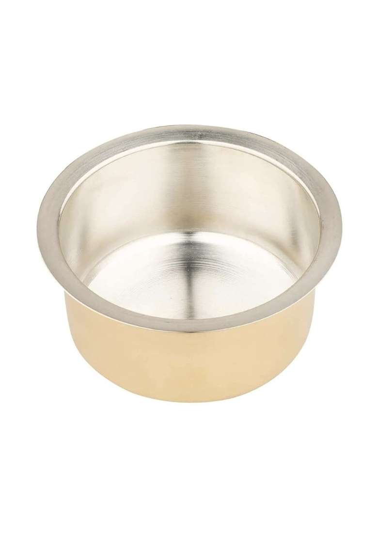 MUKE Brass Patila Cooking Pot Tope | 1 L | 1.1 Qt | Heavy Bottom - Indya