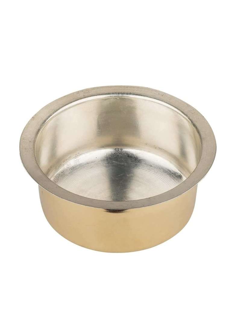 MUKE Brass Patila Cooking Pot Tope | 1 L | 1.1 Qt | Heavy Bottom - Indya