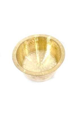 Karmbhumi Brass Hammered Patila Cooking Pot | 3 L | 3.2 Qt