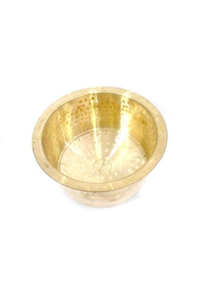 Karmbhumi Brass Hammered Patila Cooking Pot | 3 L | 3.2 Qt - Indya
